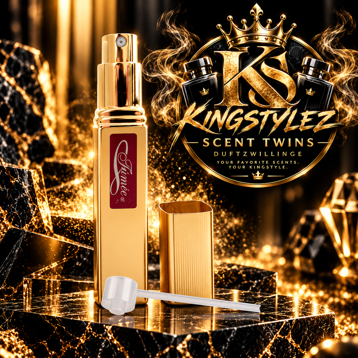 Taschenzerstäuber 12 ml gold leer